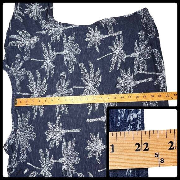 Palm Harbour Woman Knit V Neck Top Blue White Palm Trees 3/4 Sleeve Plus Size 2X - Picture 11 of 12